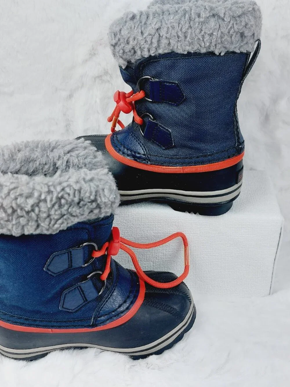 Sorel Boy's Navy Blue Black Yoot Pac Nylon NC1785-464 Snow Winter Boots Size 10